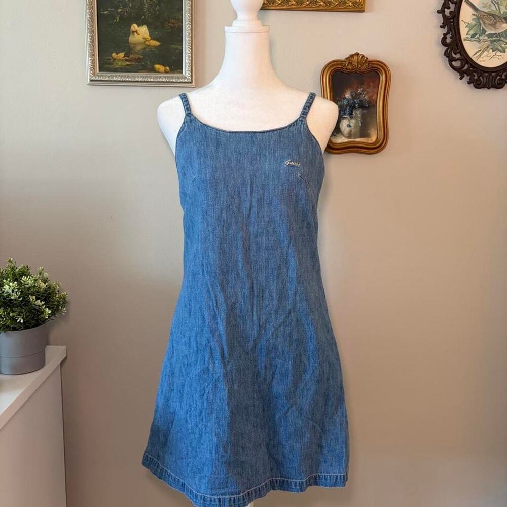 Vintage 90s GUESS Denim Mini Dress - Size 1